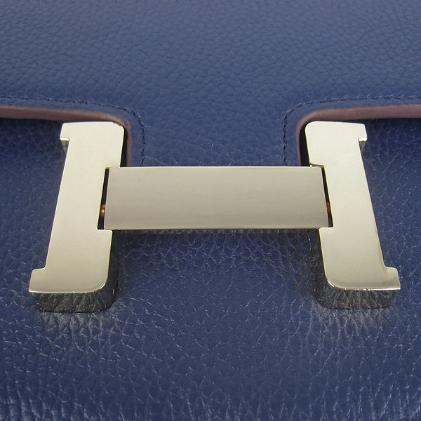 7A Hermes Constance Togo Leather Single Bag Dark Blue Gold Hardware H020